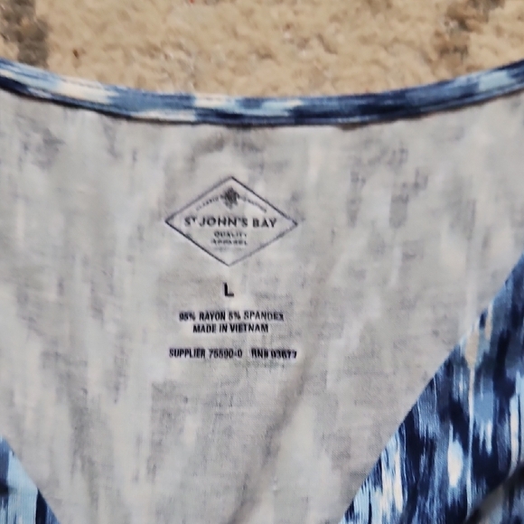 St. John's Bay Navy and White Abstract Midi Dress - Picture 4 of 4